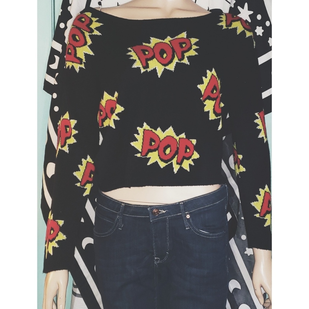 Comic Book POP Boat Neck Sweater